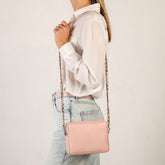 Borsa donna a tracolla in pelle rosa,prodotta a mano presso Pianigiani bags